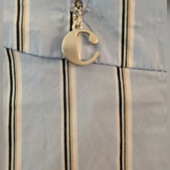 Rare! Carven Blue Striped Layered 3/4 Sleeve Poplin Shirtdress - Sz 38  (US S-M) - Picture 5 of 7